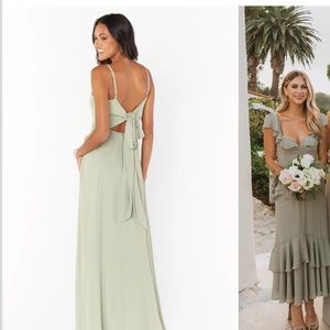 Worn once;  show me your mumu large Lauren tie maxi dress moss crisp.